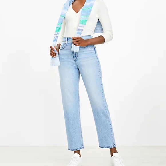 High Rise Straight Jeans in Vintage Light Indigo Wash - Picture 2 of 7